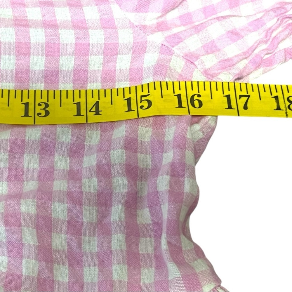 Free People Liza Drop Waist Gingham Midi Dress in Tuscany Pink Size XS - Picture 12 of 16